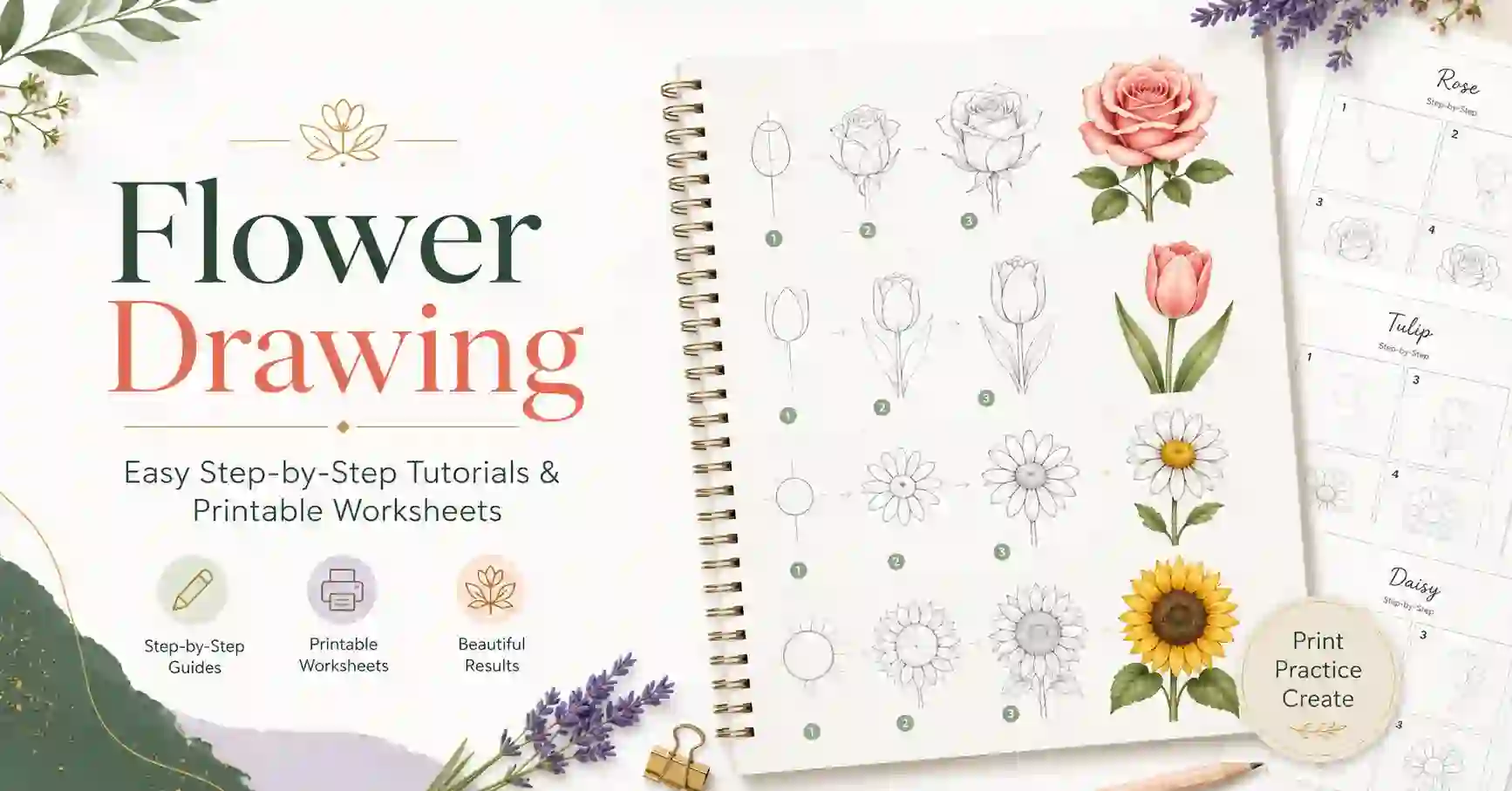 flower drawing easy simple flower drawing